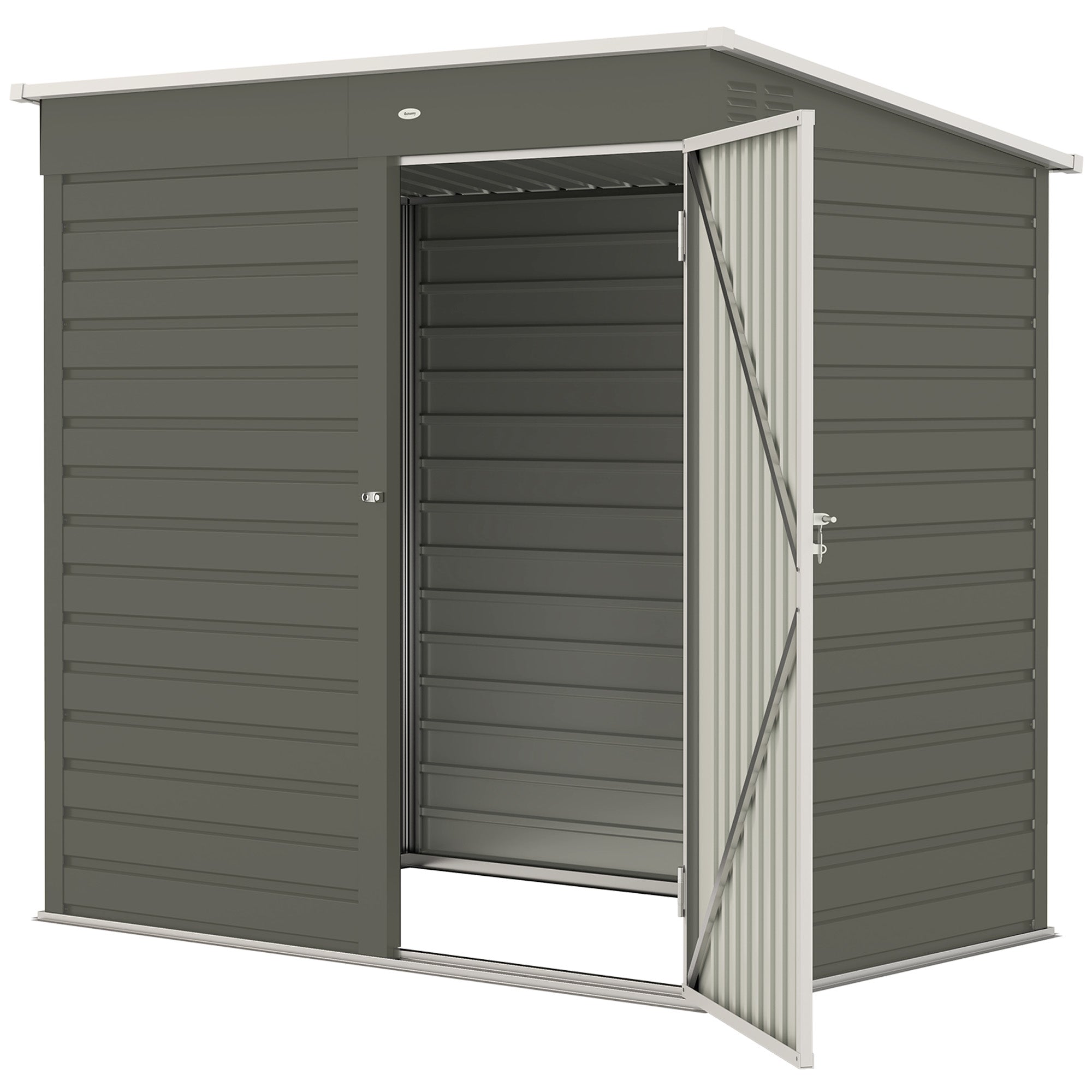 6' x 4' Outdoor Garden Shed, Metal Storage Shed with Lockable Door and Gloves for Backyard Garden Patio, Light Gray