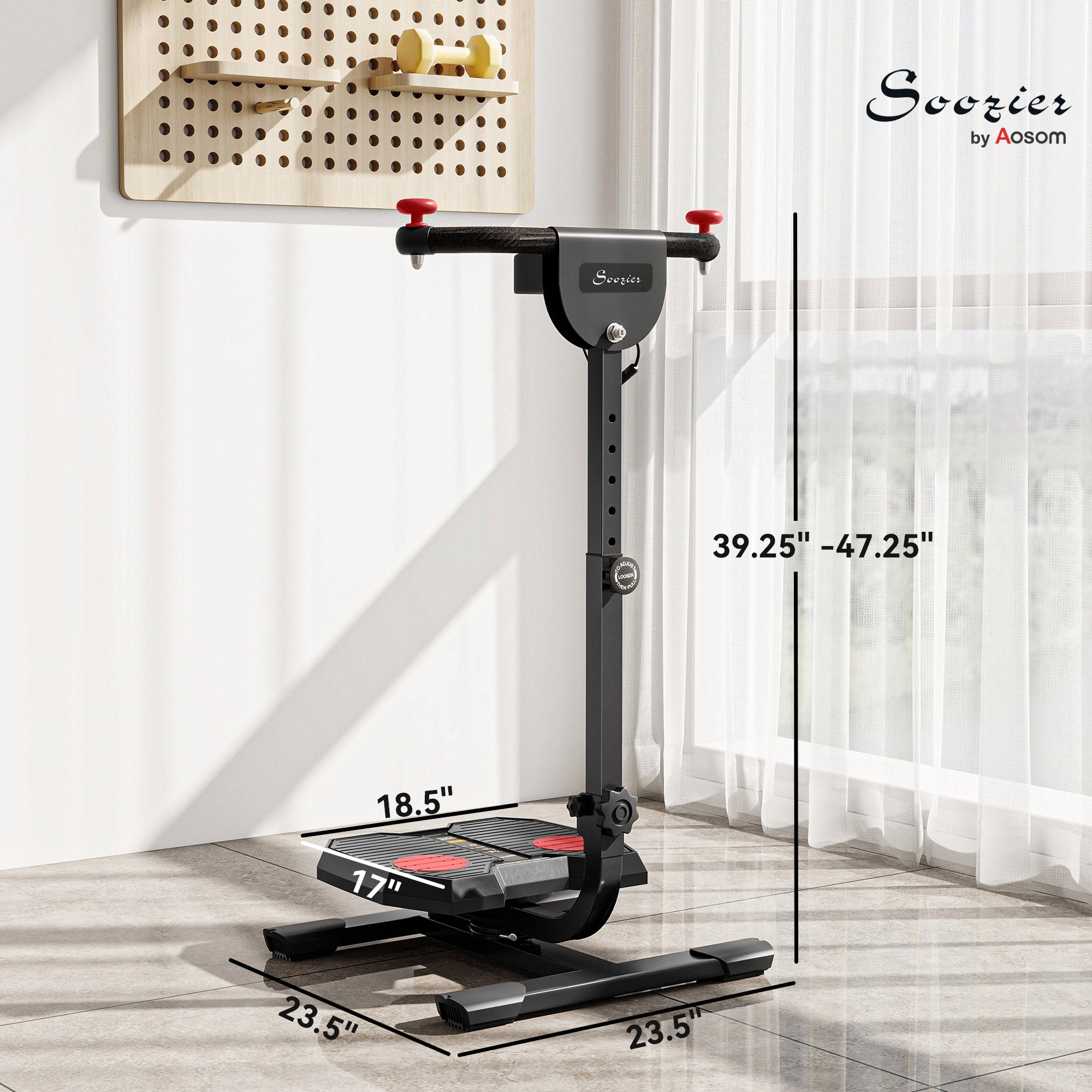 Foldable Ab Twister Board for Waist Trimming with LCD Display, Ab Workout Equipment for Women and Men, Red