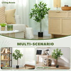 Potted Fake Plant, Lifelike Laurel Artificial Tree with 345 PEVA Leaves for Home Decor, Green