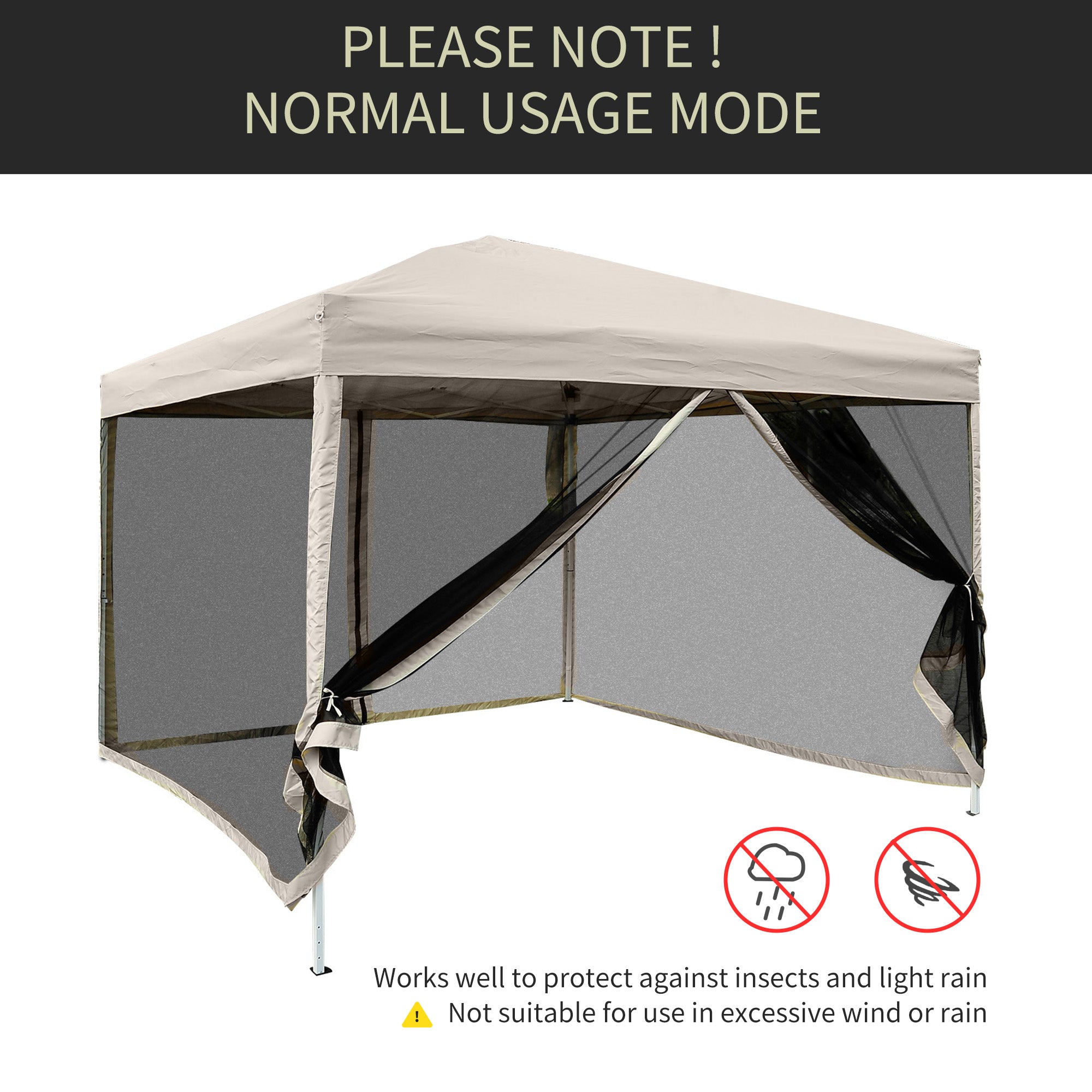 210D Oxford 10' x 10' Pop Up Canopy Tent with Netting, Instant Screen Room House, Tents for Parties, Height Adjustable, with Carry Bag, for Outdoor, Garden, Patio
