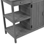 Outdoor Potting Bench with 2 Drawers, Cabinet & Open Shelf, Farmhouse Garden Workstation for Backyard, 50'' L x 19.5'' W x 66'' H, Gray