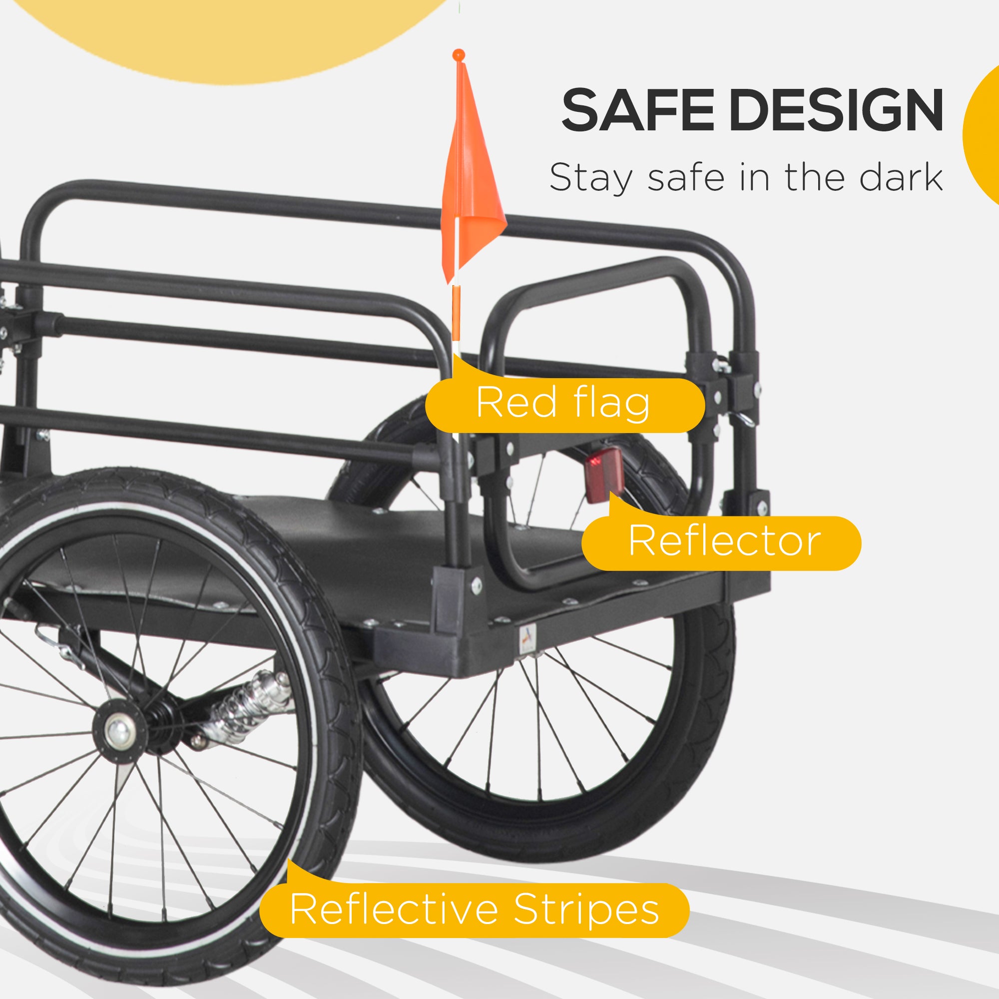 Bike Cargo Trailer Bike Wagon Bicycle Trailer with Suspension, Triple Safety Features, 16'' Wheels, 88 lbs Max Load