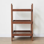 3-Tier Storage Shelf with Ladder-Style Shoe Rack, Waterproof Ladder Shelf with Easy-Clean Finish, 17.5″ L x 12.5″ W x 31.5″ H, Walnut