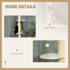 4-Tier Floor to Ceiling Cat Tree Height Adjustable 87 -103 Inch