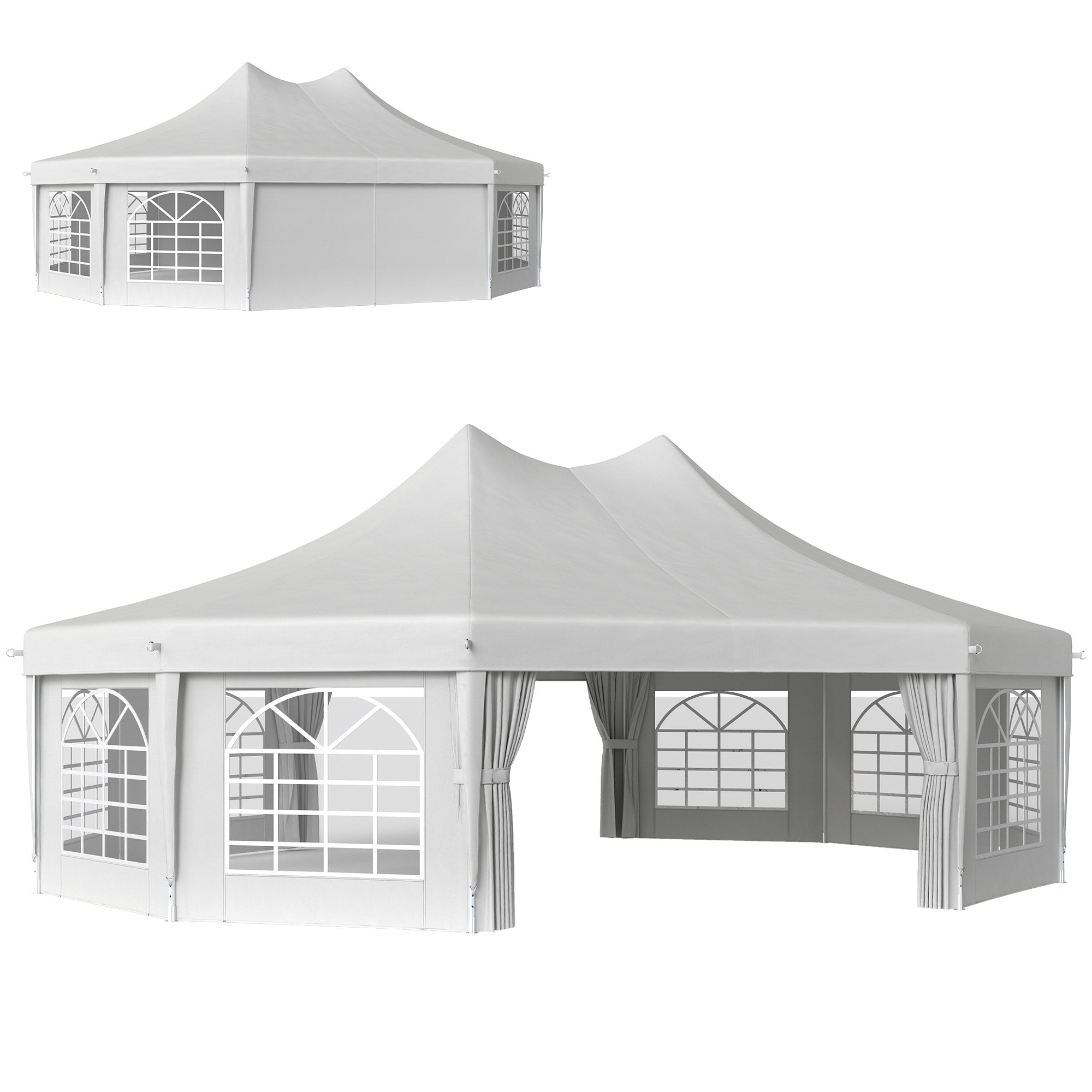 29' x 21' Canopy Party Event Tent with 2 Pull-Back Doors, White