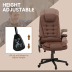 Massage Office Chair, Heated Reclining Computer Chair with 6 Vibration Points, Armrest and Remote, Brown
