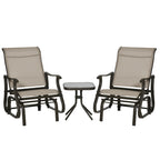 Outdoor Gliding Chairs Set Durable Compact for Patio, Bistro Tea Time, Perfect for Couples & Families, Gray