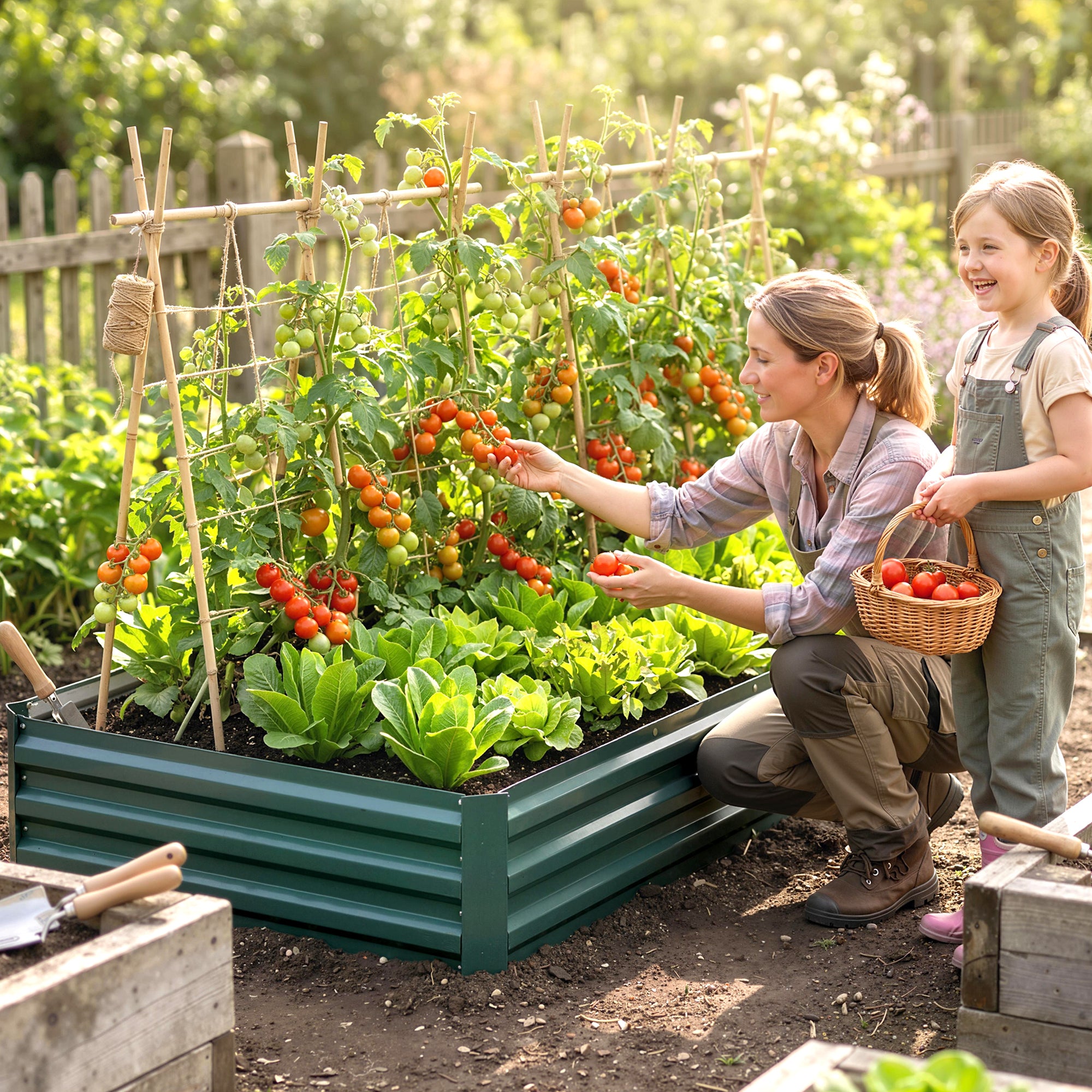 95" x 36" x 12" Galvanized Raised Garden Bed, Easy DIY and Cleaning for Growing Flowers, Herbs, Succulents, Green