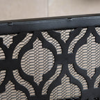 Modern Single Panel Iron Fireplace Screen with Durable Iron Frame, Rustproof Solid Free Standing Fire, 39.5" L x 11.25" W x 35" H, Black