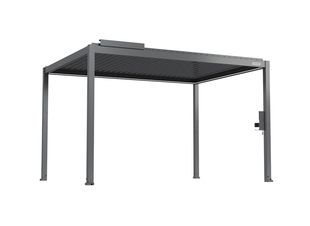 POWER+ Gen 2 Motorized Pergola – Motorized Louvers, 10'L x 13'W, Gray, 6063-T5 Aluminum