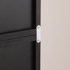 8-Tier Adjustable Slim Bookcase with Wavy Edge Design, Anti-Tip Hardware, Detachable Cabinets for Home Storage, 11.5" L x 9.5" W x 71" H, Black