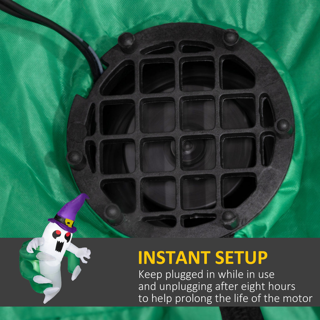3.9ft Inflatable Halloween Window Sticker Ghost, Blow Up LED Display for Garden Indoor Outdoor