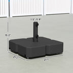 Patio Umbrella Base with Wheels Outdoor Umbrella Stand Holder for 1.5"/1.9" Poles Black