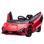 12V SIAN Licensed Electric Car for kids with Remote Control, Horn, Music, & Headlights, Red