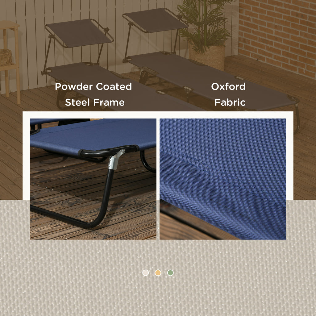 Chaise Lounge Pool Lounge Chairs Set of 2,Outdoor Sun Tanning Chairs,Reclining Back,Steel Frame and Side Pocket,Blue