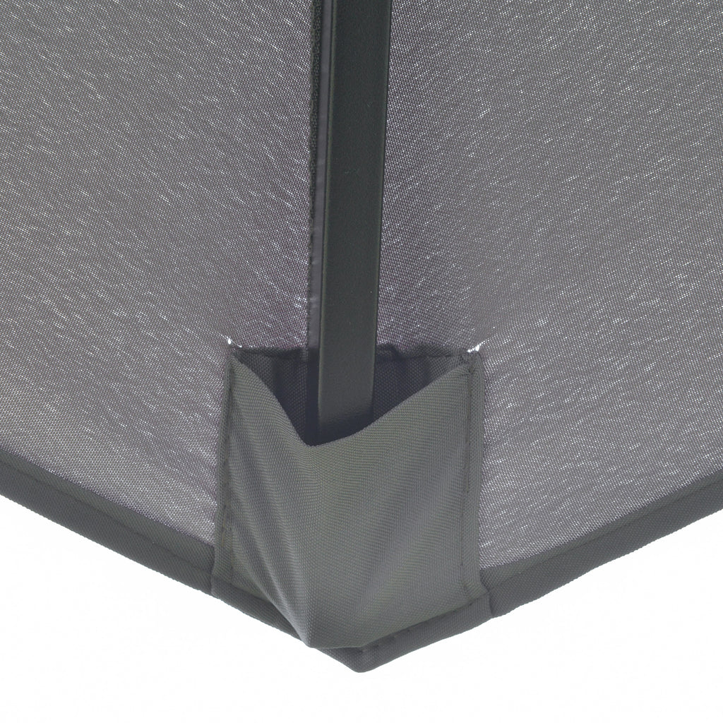9FT 3 Tiers Patio Umbrella Outdoor Market Umbrella with Crank, Push Button Tilt for Deck, Backyard and Lawn, Dark Gray