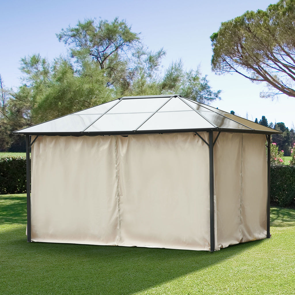9.84' x 11.8' Gazebo Sidewall Set with Hooks/C-Rings, Beige