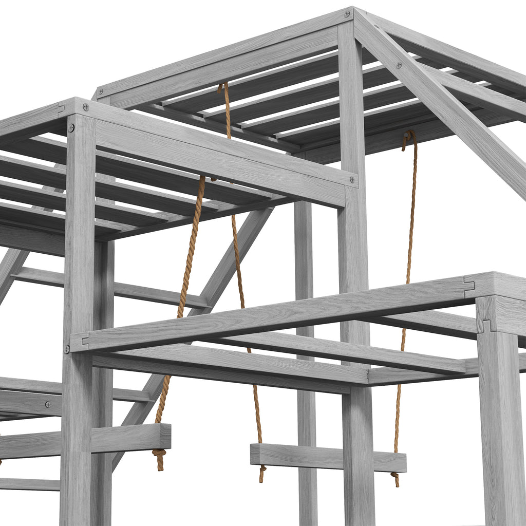 Chicken Roost Toys for Chickens Hens, Coop Accessories with Wood Stand, Ladder Platforms, for 10-15 Chickens
