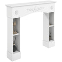 Baroque Fireplace Mantel, Freestanding Fireplace Surround with Leg for Electric Fireplaces, 45.3" W x 39.4" H, White