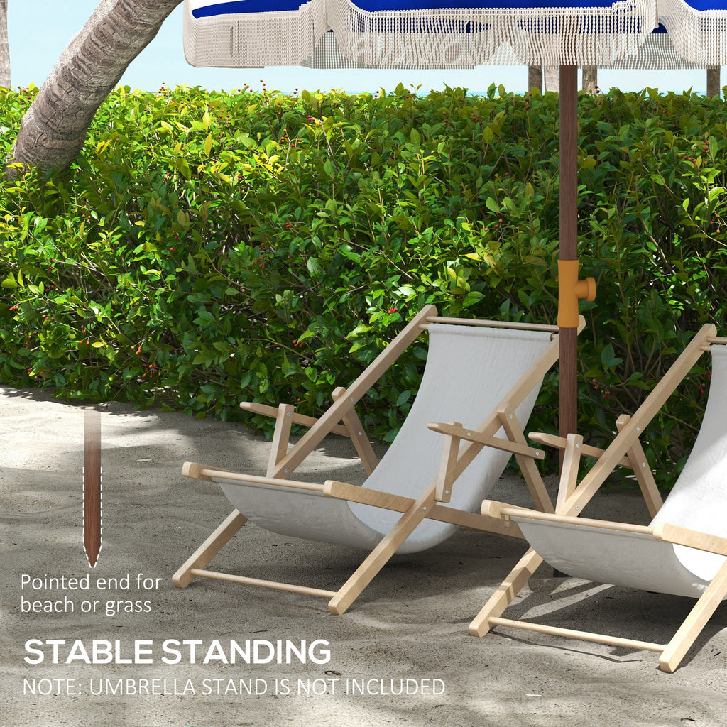6.2' Beach Umbrella for Travel, Vent, Ruffles, Carry Bag, Portable Outdoor Umbrella for Garden, Blue Stripe