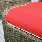 5 Pieces Rattan Wicker Lounge Chair Outdoor Patio Conversation Set w/ Cushioned Chairs, Ottomans and Tempered Glass Top