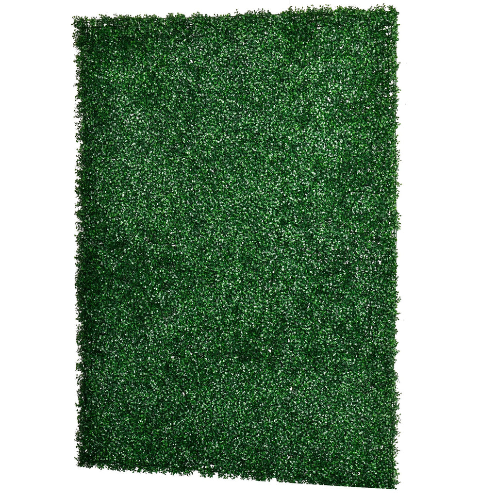 12 PCS Artificial Boxwood Panels Topiary Wall Greenery Backdrop, Privacy Hedge Screen 4 Layer Roll, Dark Green