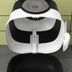 Dome Covered Cat Litter Box with Lid, White and Black