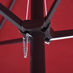 Extra Large 15 ft Patio Umbrella, Double-Sided Wide Outdoor Umbrella with Crank Handle and Air Vents for Backyard, Deck, Pool, Market, Wine Red