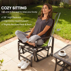 Gliding Lounger Chair Set of 2, Single Rockers with Lightweight Metal & Mesh Construction, Brown