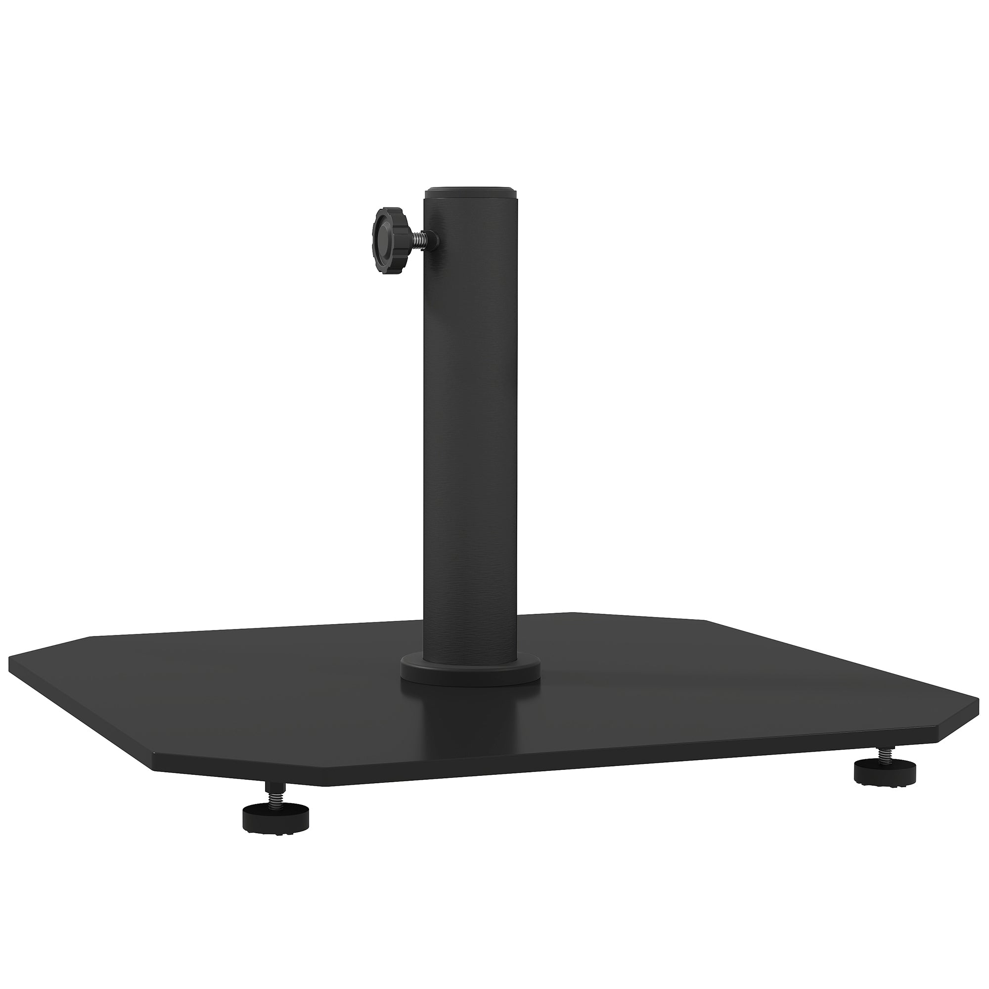 Square Patio Umbrella Base, 41 lbs Metal Umbrella Stand Base with Adjustable Foot Pads, Heavy Duty Patio Umbrella Holder for 1.3"/1.5"/1.9" Umbrella Poles for Outdoor, Lawn, Poolside, Black