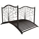 4’ Metal Arch Backyard Garden Bridge with Safety Siderails, Delicate Scrollwork, & Easy Assembly, Black Bronze
