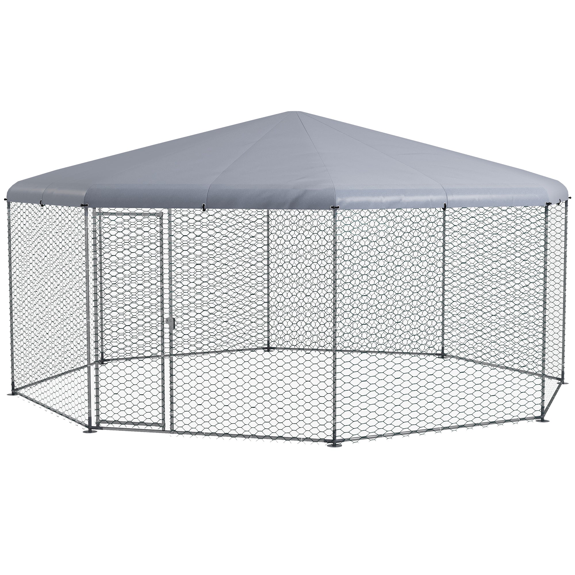 17.1 ft x 15.7 ft Chicken Run for 19-25 Chickens with Cover