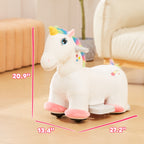 Kids Ride on Unicorn, 6V Battery Powered Electric Ride on Animal Toy w/ Music Forward, Foot Pedal for Aged 18-36 Months