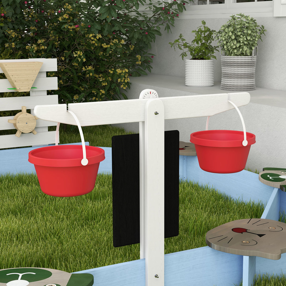 Wooden Sandbox for 3-7 Years, 85" x 85" x 25", Blue