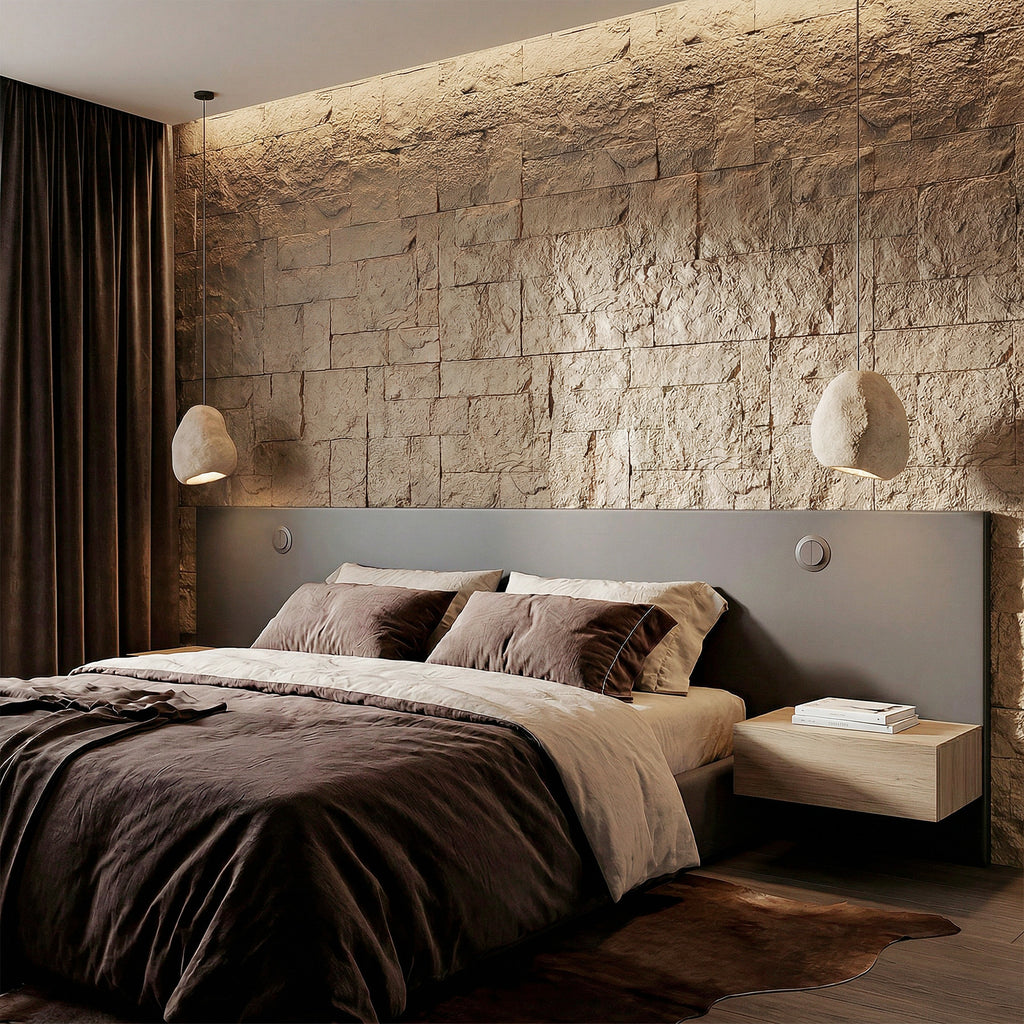 8-Pack 3D Faux Stone Wall Panels, Lightweight Polyurethane Panels for Interior and Exterior Accent Walls, Beige