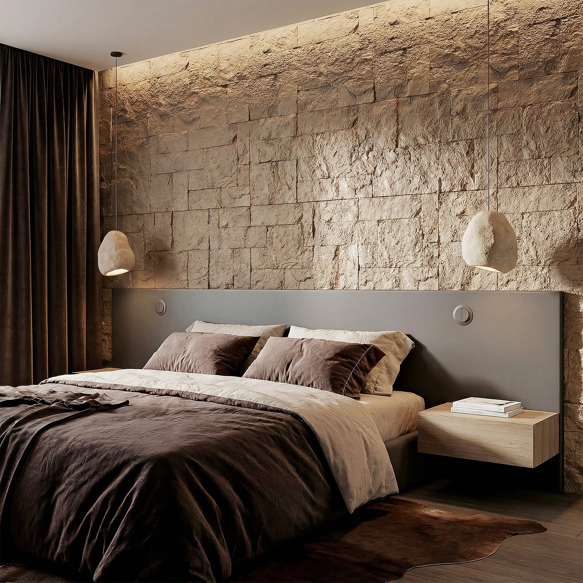8-Pack 3D Faux Stone Wall Panels, Lightweight Polyurethane Panels for Interior and Exterior Accent Walls, Beige