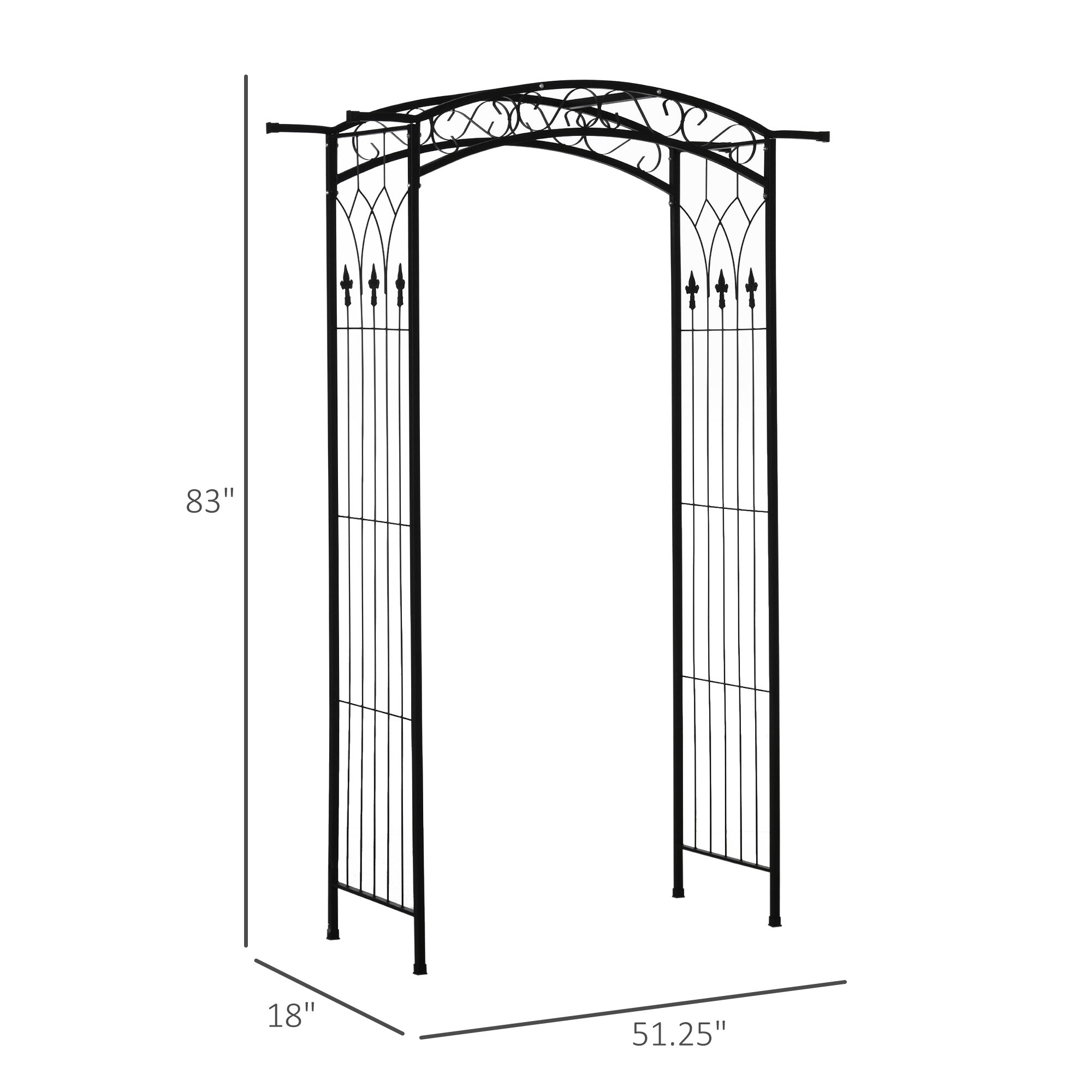 7Ft Garden Arch Arbor, Metal Arch Trellis for Climbing Vines, Garden Archway for Wedding, Bridal Party, Ceremony