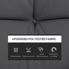 59" Tufted Bench Cushions & Throw Pillows, Replacement Bench Seat Pad, Back & 2 Pillows for Outdoor Furniture, Charcoal