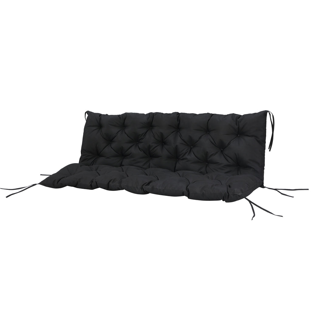 59" x 38" Tufted Bench Cushion for Outdoor Furniture, 3-Seater Replacement for Swing Chair, Patio Sofa/Couch, Black