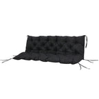 59" x 38" Tufted Bench Cushion for Outdoor Furniture, 3-Seater Replacement for Swing Chair, Patio Sofa/Couch, Black