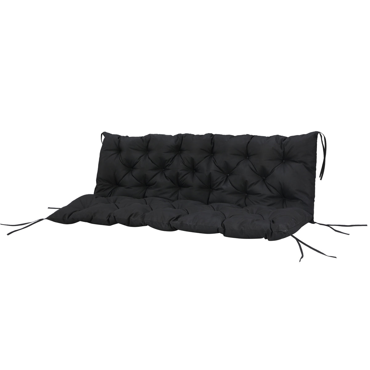 59" x 38" Tufted Bench Cushion for Outdoor Furniture, 3-Seater Replacement for Swing Chair, Patio Sofa/Couch, Black