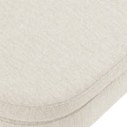 Oval Storage Ottoman Bench with Pleated Linen Fabric, Hidden Storage Footstool with Handmade Rubberwood Legs, 43.5" L x 16" W x 16" H, Beige