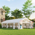 Heavy Duty Party Tent, 19.5' x 39' Large Sun Shade Canopy Tent for Parties, Wedding, Events, BBQ Grill, White