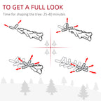 6ft Flocked Christmas Tree, Pencil Artificial Xmas Tree with Faux Snow, Dense Branches, Foldable Metal Base for Indoor Holiday Decor