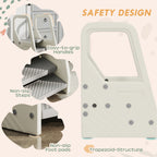 Adjustable 3 Step Toddler Tower with Handles, Non-slip Surface & Foot Pads, Gray