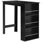 Modern Bar Table Counter Height Dining Table with 3 Storage Shelves for Kitchen, Dining Room, Living Room, Black