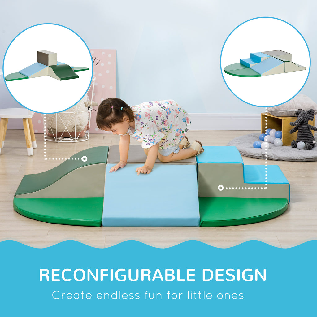 6-Pieces Foam Climbing Blocks for Toddlers 1-3 Years, Soft Play Set for Climb and Crawl, Contemporary