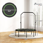 45" Rebounder Trampoline for Adults, Foldable Mini Trampoline with Adjustable Handle Bar for Indoor Outdoor, Green