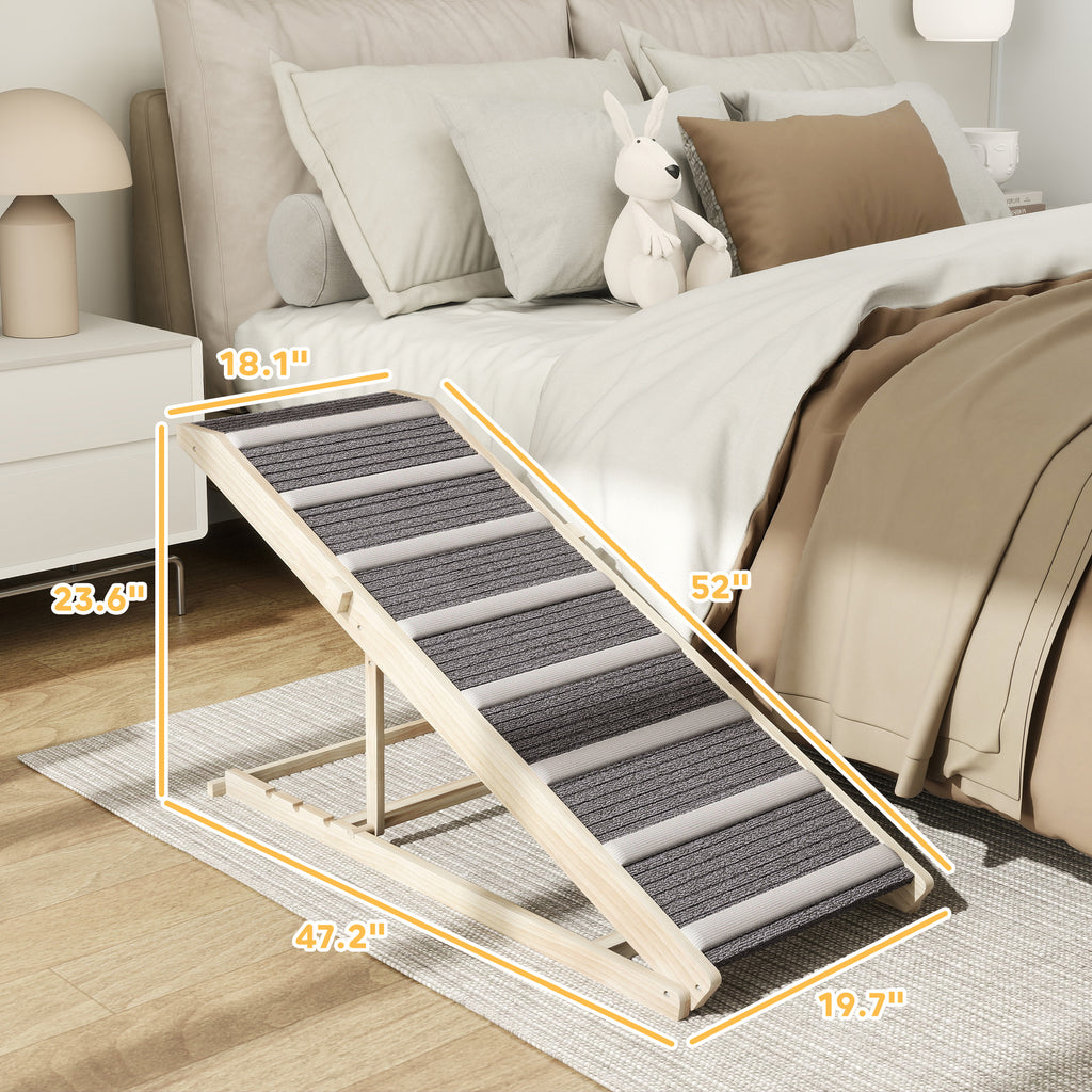 Dog Ramp for Couch, Foldable Pet Ramp for Small to Large Dog, 4 Adjustable Height from 16" to 23.5"