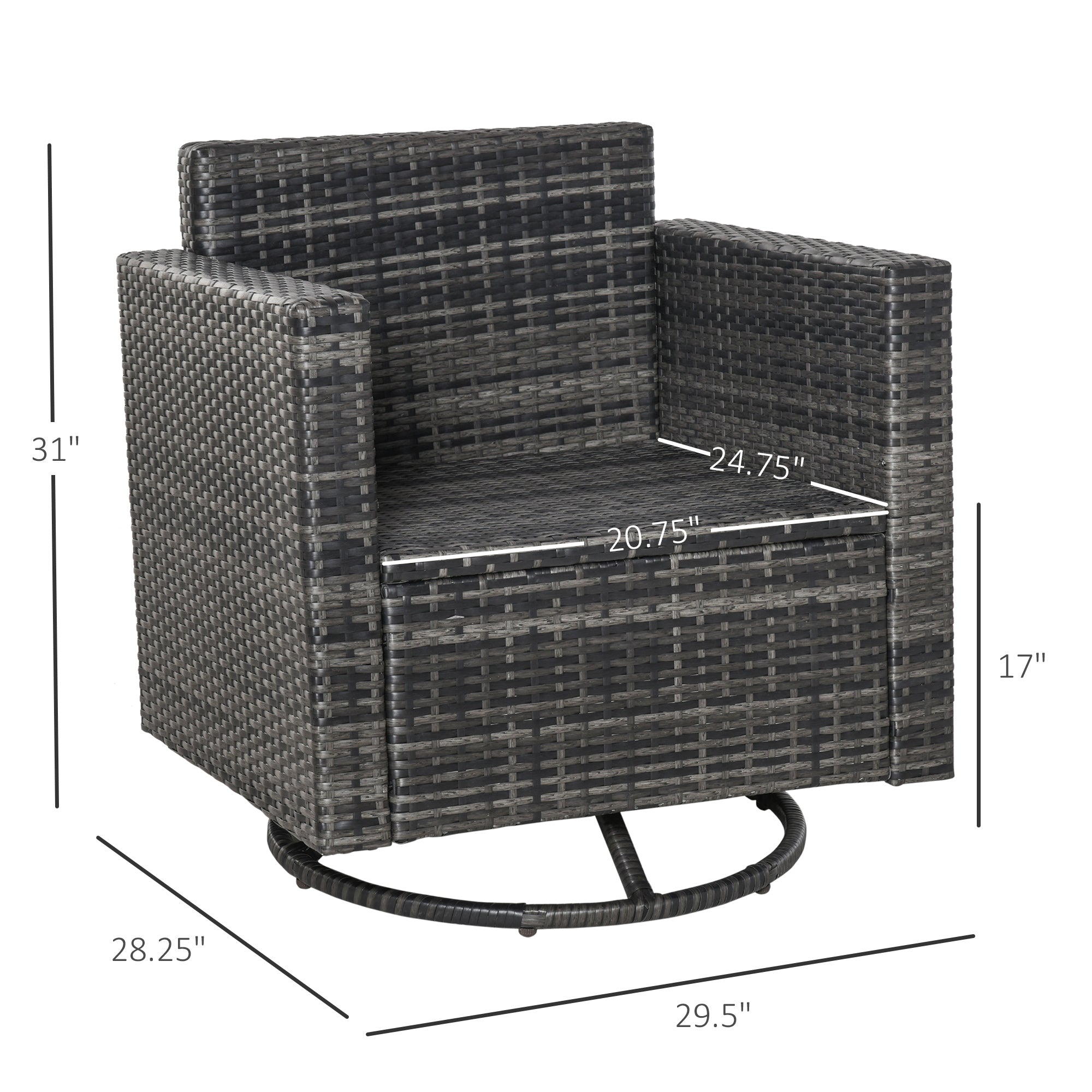 Outdoor Swivel Rocker, PE Wicker Dining Chair, 360 Degree Swivel Patio Glider with Cushions for Backyard, Lawn, Garden, Deck, Porch, Steel Frame, Cream White